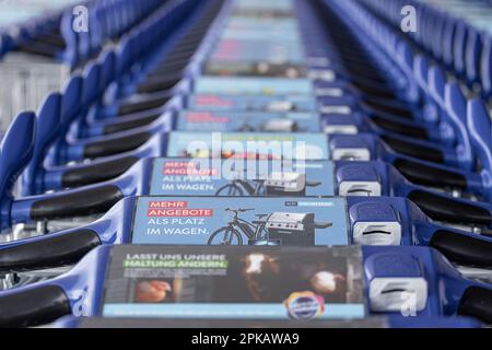 Shopping cart of an Aldi Nord store in Wilhelmshaven, Lower Saxony, Germany Stock Photo