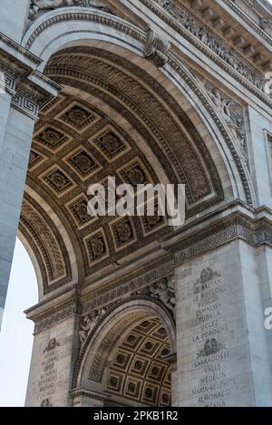 Iconic Arc de Triomphe in Summer in Paris, France Stock Photo