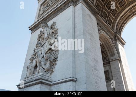 Iconic Arc de Triomphe in Summer in Paris, France Stock Photo