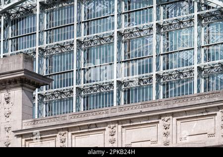 Brussels European Quarter, Belgium - March 15, 2023 - Windows of the army museum Stock Photo