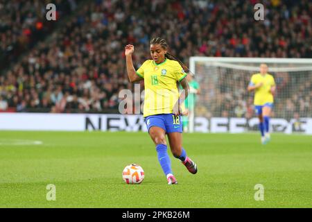 Wembley Stadium, London, UK. 6th Apr, 2023. Womens Finalissima Football, England versus Brazil; Geyse of Brazil Credit: Action Plus Sports/Alamy Live News Stock Photo