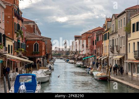 Rio dei Vetrai on Murano Island, District of Venice, Italy Stock Photo