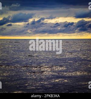North sea, water, sky, sunset, Fanö, island, Denmark Stock Photo