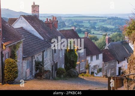 England, Dorset, Shaftesbury, Gold Hill Stock Photo