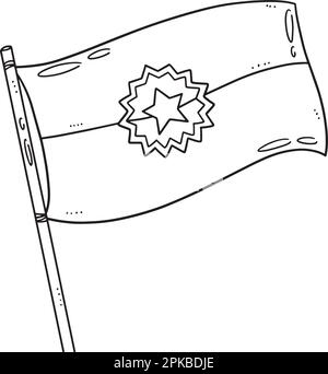 Juneteenth Flag Isolated Coloring Page for Kids Stock Vector