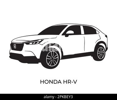 Vector silhouettes, icons of Honda brand cars Stock Vector