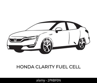 Vector silhouettes, icons of Honda brand cars Stock Vector