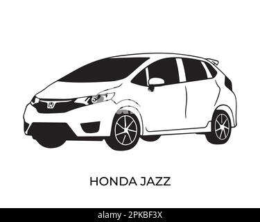 Vector silhouettes, icons of Honda brand cars Stock Vector