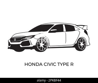 Vector silhouettes, icons of Honda brand cars Stock Vector