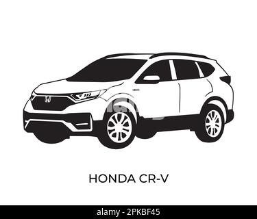 Vector silhouettes, icons of Honda brand cars Stock Vector