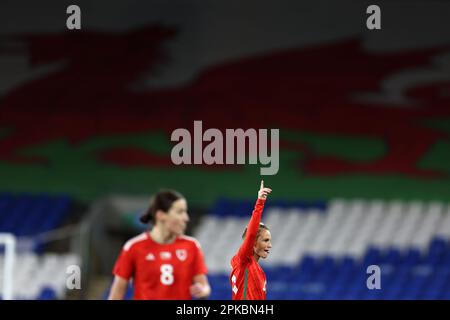 Cardiff, UK. 06th Apr, 2023. Jess Fishlock of Wales looks on. Wales women v Northern Ireland women, international football friendly at the Cardiff City Stadium in Cardiff, Wales on Thursday 6th April 2023. this image may only be used for Editorial purposes. Editorial use only, pic by Andrew Orchard/Andrew Orchard sports photography/Alamy Live news Credit: Andrew Orchard sports photography/Alamy Live News Stock Photo
