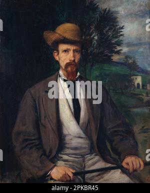 Self-Portrait with Yellow Hat 1874 by Hans von Marees Stock Photo