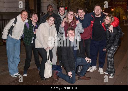 Leicester 6th April 2023 - Revellers took to the bars and clubs of Leicester on Thursday night knowing that they didn't have to go to work on Good Friday. All out were in good spirits with many posing for a picture or taking a selfie with friends. Credit: Ben Formby/Alamy Live News Stock Photo
