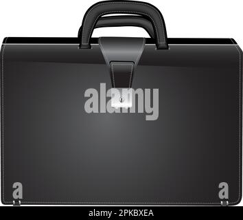 Men's Briefcase, classic conservative style - shaded grayscale isolated vector Illustration. Stock Vector