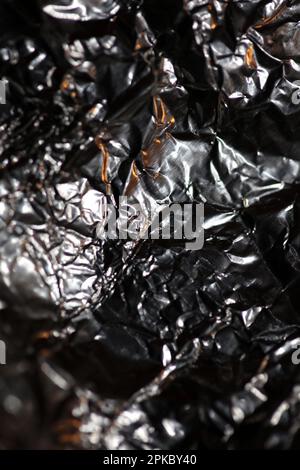 Aluminum foliage light effects design fire show party festive decorations abstract blurred background glowing texture shining pattern big size modern Stock Photo