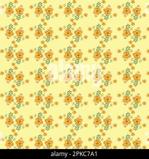 Yellow & Orange Green Flower Pattern Modern Cloth Design Stock Vector