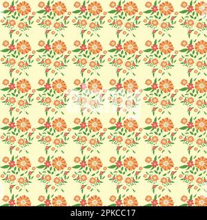 Stunning Vector Seamless Flower Textile Pattern Perfect for Fabrics Stock Vector