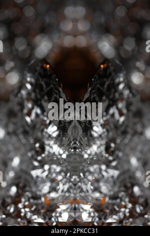 Aluminum foliage light effects design fire show party festive decorations abstract blurred background glowing texture shining pattern big size modern Stock Photo