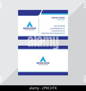 Vector Modern Creative and Clean Business Card Template Blue and Cyan Stock Vector