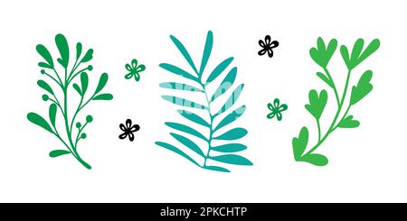 3 simple floral decorative elements Stock Vector