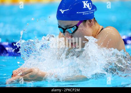 Tokyo, Japan. 7th Apr, 2023. Mei Ishihara Swimming : Japan Swimming Championships (JAPAN SWIM 2023) Women's 200m Breaststroke Heat at the Tokyo Aquatics Centre in Tokyo, Japan . Credit: Naoki Nishimura/AFLO SPORT/Alamy Live News Stock Photo