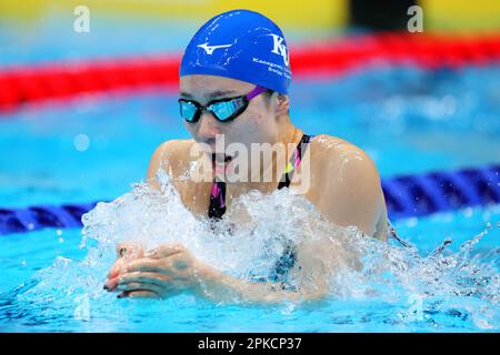 Tokyo, Japan. 7th Apr, 2023. Mei Ishihara Swimming : Japan Swimming Championships (JAPAN SWIM 2023) Women's 200m Breaststroke Heat at the Tokyo Aquatics Centre in Tokyo, Japan . Credit: Naoki Nishimura/AFLO SPORT/Alamy Live News Stock Photo