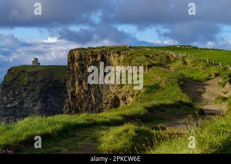 Scenic view on the rocky Cliffs of Moher at the west coast of Ireland Stock Photo
