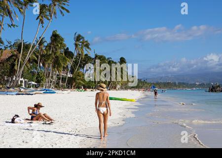 White Beach, Station 2, Barangay Balabag, Boracay Island, Visayas Island Group, Philippines Stock Photo