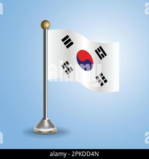 State table flag of South Korea . National symbol, vector illustration Stock Vector