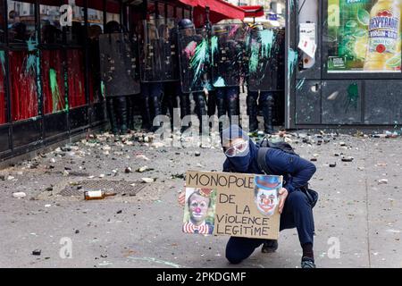 Proestor Shield Clashes During The Yellow Vests Protest - Act II - A gendarme wearing a ...