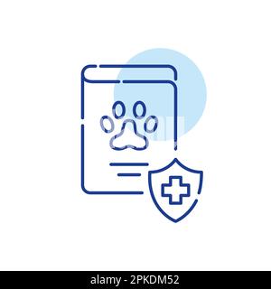 Travel healthcare. Medical insurance for pets. Pixel perfect, editable stroke line icon Stock Vector