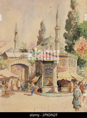 Title Unknown 1901 by Abdul Qadir al-Rassam Stock Photo