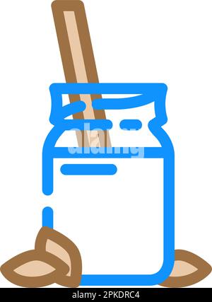 almond milk smoothie drink color icon vector illustration Stock Vector