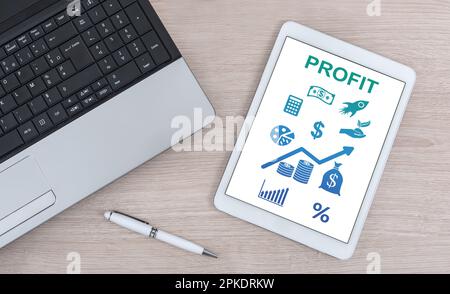 Profit concept shown on a digital tablet Stock Photo