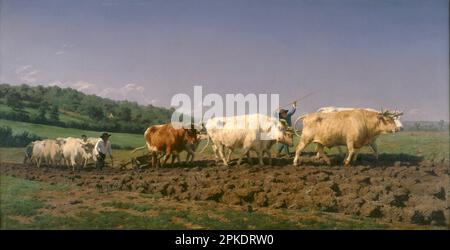 Ploughing in Nevers 1849 by Rosa Bonheur Stock Photo
