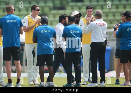 Aleem Dar PP is a Pakistani cricket umpire and former cricketer. He is a member of the Elite Panel of ICC Umpires, Bangladesh-Ireland test match is hi Stock Photo