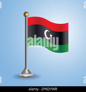 State table flag of Kingdom of Libya. National symbol, vector illustration Stock Vector