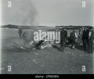 Wreck of Messerschmitt Bf 109E near Dover, 28 August 1940 Stock Photo