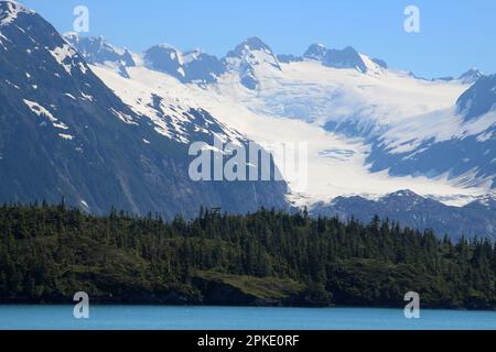 Alaska-Mountain landscape on the shore of Prince William Sound Stock Photo