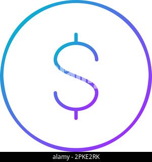 Coin, money, dollar gradient lineal icon. Finance, payment, invest finance symbol design. Stock Vector