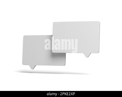 Chat icon isolated on white background. Empty. Speech bubble. Blank. Message. 3d illustration. Stock Photo