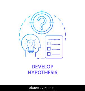 Develop hypothesis blue gradient concept icon Stock Vector