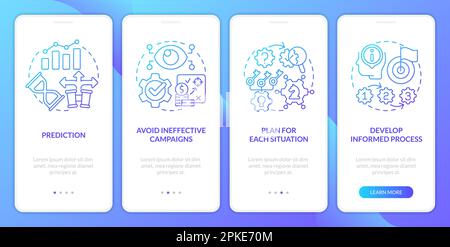 Causal research benefits blue gradient onboarding mobile app screen Stock Vector
