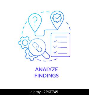 Analyze findings blue gradient concept icon Stock Vector