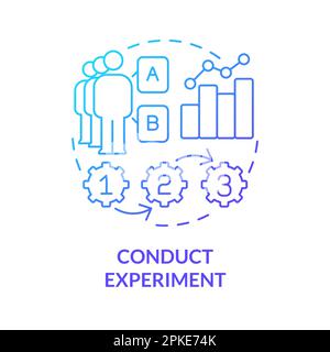 Conduct experiment blue gradient concept icon Stock Vector
