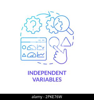 Independent variables blue gradient concept icon Stock Vector