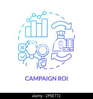 Campaign ROI blue gradient concept icon Stock Vector