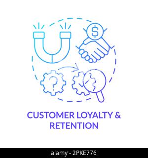 Customer loyalty and retention blue gradient concept icon Stock Vector