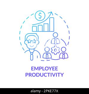 Employee productivity blue gradient concept icon Stock Vector