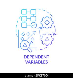 Dependent variables blue gradient concept icon Stock Vector